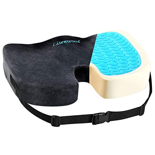 Lisenwood Gel Seat Cushion 100 Memory Foam Coccyx Seat Cushion for