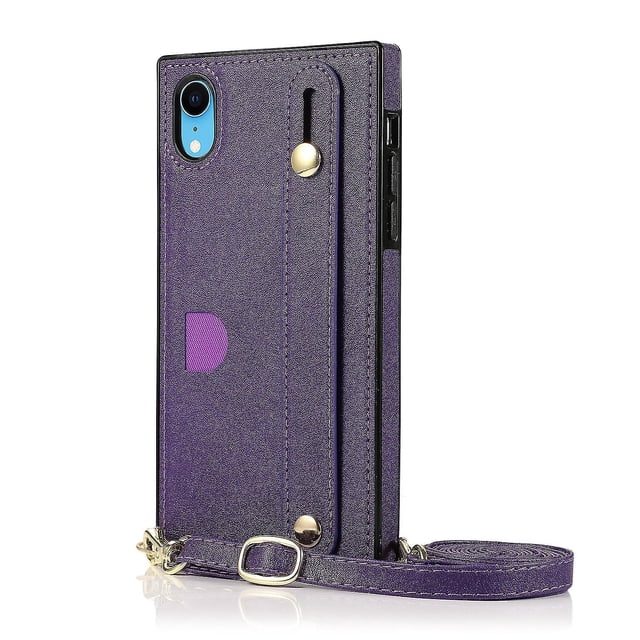 Funda para iPhone XR con cordón de piel sintética