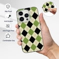 thumbnail image 5 of Phone Case for iPhone 14 Pro Max, Kawaii TPU Bumpers Back Phone Cover for iPhone 14 Pro Max 2022 (6.7 Inch), Women Girl Cute Protective Cases Slim Cover, Green Diamond Grid, 5 of 13