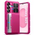 thumbnail image 1 of Funda ATATOO Wallet con tarjetero para Samsung S25, color rosa, 1 of 6