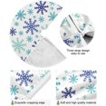 thumbnail image 2 of FMSHPON New Year Xmas Blue Tone Snowflake Xmas Christmas Tree Skirt Stand Mat for Holiday Party Decoration Indoor Outdoor 48 inches, 2 of 6