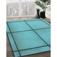 thumbnail image 2 of Ahgly Company Indoor Rectangle Patterned Bright Turquoise Blue Area Rugs, 2' x 4', 2 of 6