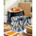 thumbnail image 5 of Fsddascl Blue Feather Toaster Cover 4 Slice, Large Kitchen Appliance Covers, Abstract Modern Golden Art Painting Textured Toaster Oven Cover with Loop, Bread Machine Cover Polyester Dust Cover, 5 of 5