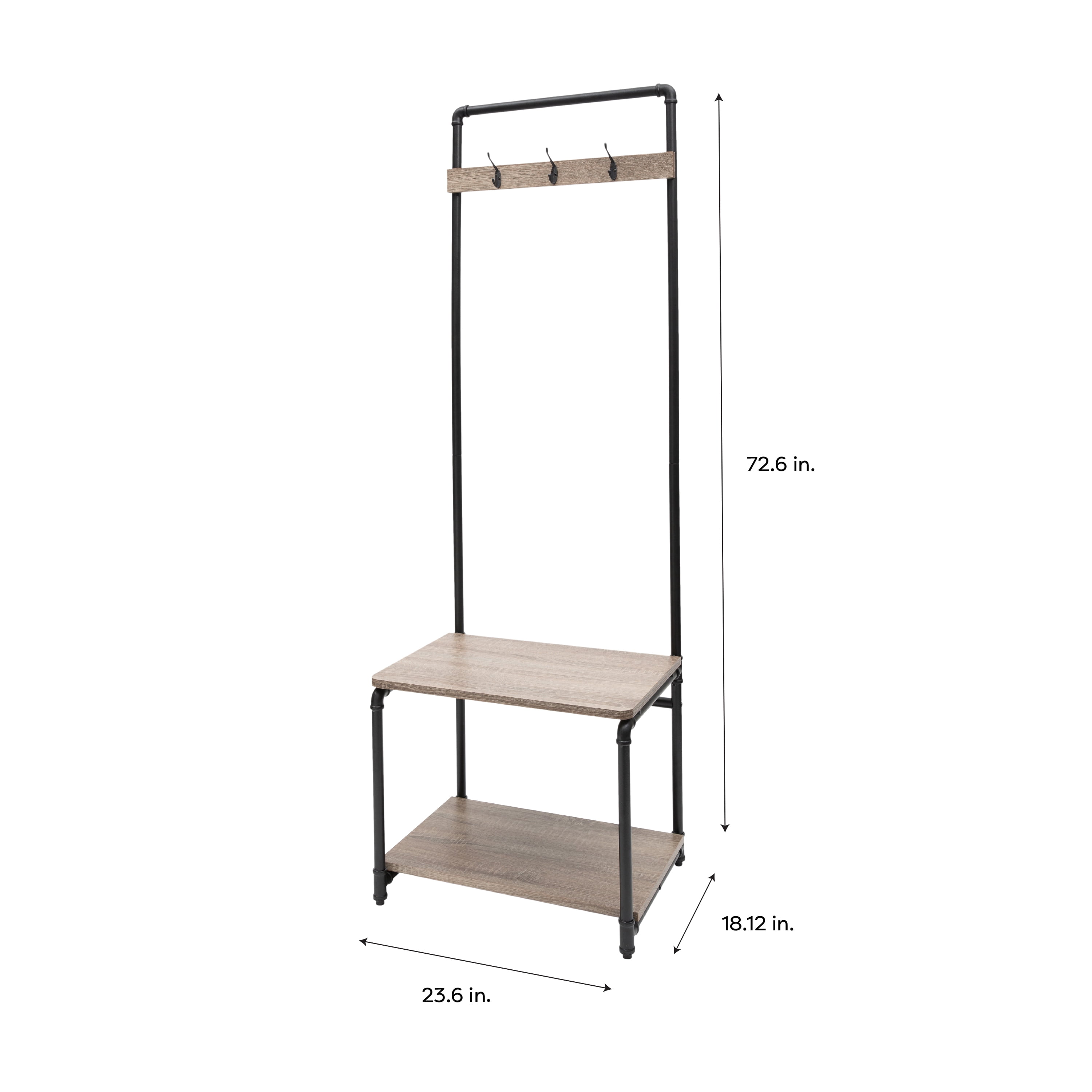 Organize It All Pipe Line Metal Entryway Storage