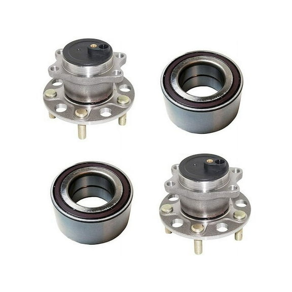 Front and Rear Wheel Hub and Bearing Kit - Compatible with 2008 - 2015 Mitsubishi Lancer 2009 2010 2011 2012 2013 2014