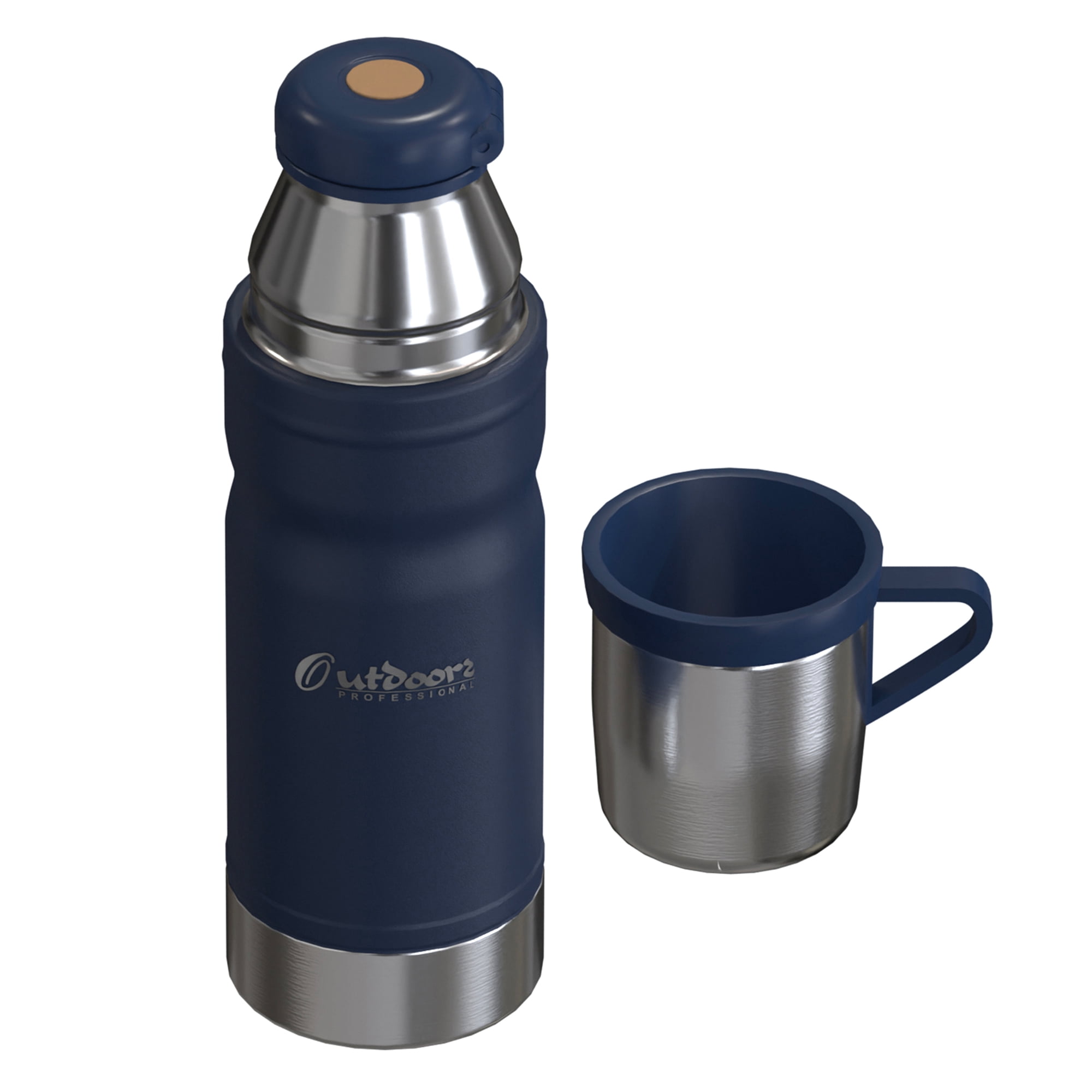 Outdoors Professional 25.3-Oz. (750 mL) Stainless Steel Termo Go Vacuum Bottle (Blue), OUTD9348