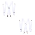 thumbnail image 3 of Sonducket Suspender Pantalones Correa con 4 Pinzas Fotografía Casual Adultos Pantalones Brace Belt Clip para 160-195cm Altura Negocios Blanco Blanco 2piezas, 3 of 6