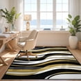 thumbnail image 3 of Design&I 6'x9' Ultra Soft Area Rug, Abstract Undulating Lines Modern Geometric Block Print Style None Fluffy Washable Non Shedding for Guest Room Bedroom Living Room, 3 of 7