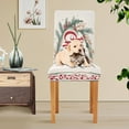 thumbnail image 6 of BZSMCE Chairs Slipcovers Dining Chair Covers Design Red Merry Christmas Elegant Wreath Creative Pattern, 6 of 7