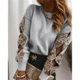 thumbnail image 3 of Women’s Crew Halter Neck Sweaters Sequin Bowknot Loose Pullovers, 3 of 5