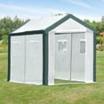 thumbnail image 1 of SYNGAR Walk-In Greenhouse 8.2' X 5.9' X 5.7', Garden Accessory Tent with 2 Zipper Entry Doors and 4 Roll-Up Windows for Patio Backyard Garden Growing Flower, White, LJ1834, 1 of 6