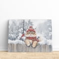thumbnail image 3 of Playful Maine Coon Welcomes Winter Snowy Day with Cardinal Bird Horizontal Matte Canvas Poster Cat Lover Kitten Owner Gifts Wall Art Home Decor - 2017, 3 of 5
