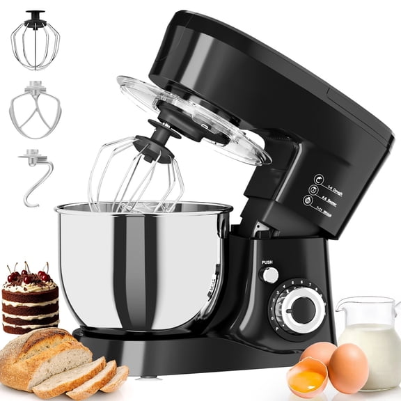 CUOCCO PRO 1000W Stand Mixer - Electric Stand Mixer with 5.5Qt Bowl, 11 Speeds, Dough Hook & Whisk & Beater, Tilt-Head, Dishwasher Safe, Suction Base, Black