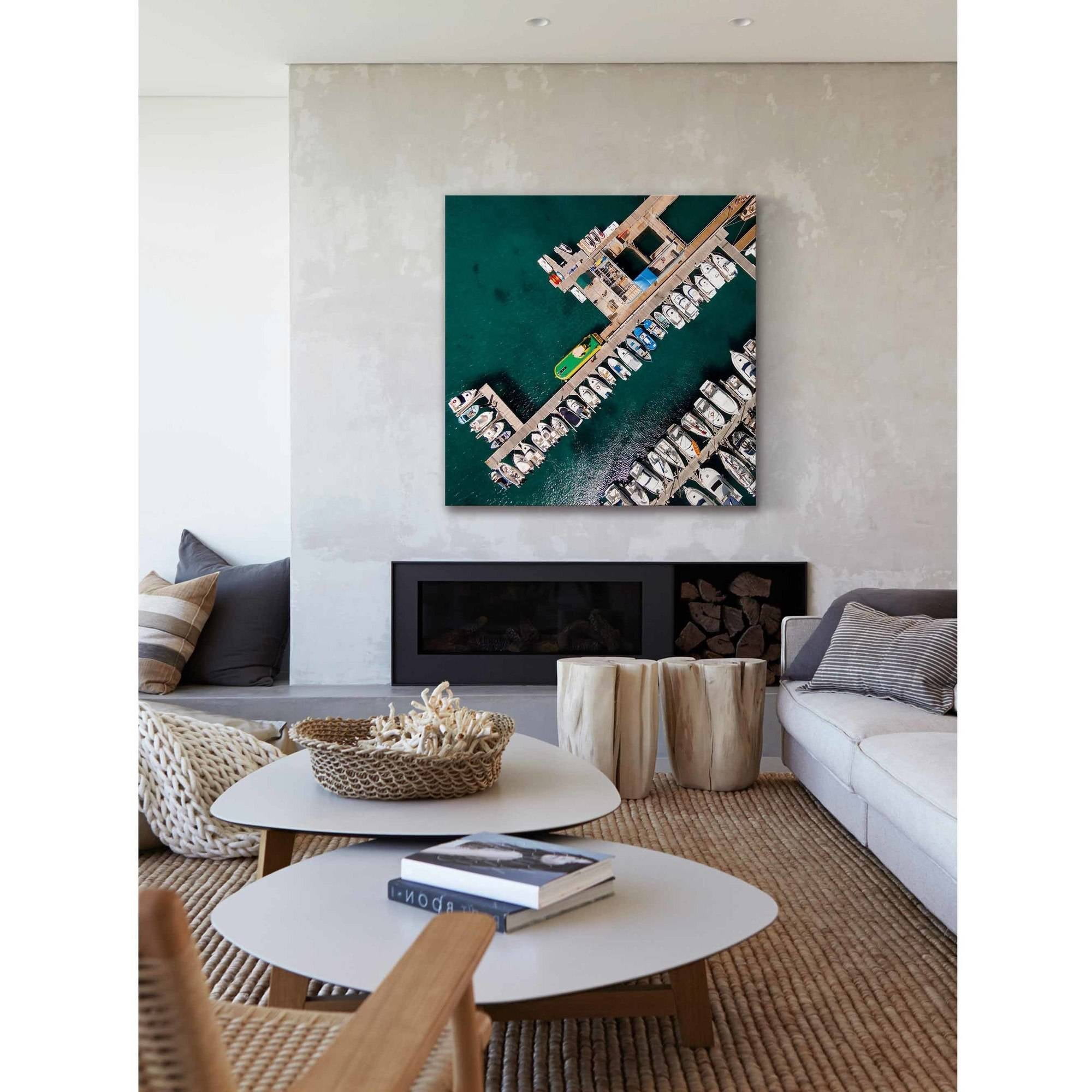 Marmont Hill "Neatly Docked Boats" by Karolis Janulis Painting Print on Wrapped Canvas