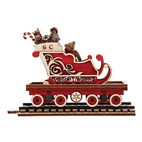 Old World Ginger Cottage Wooden Ornaments (#80044) North Pole Express Sleigh Car