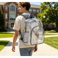 thumbnail image 3 of Clear Backpack, Stadium Approved Transparent Bookbag with 4 Pockets, Heavy Duty See Through Backpack for School Work Travel Concerts, 3 of 9