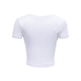 thumbnail image 4 of Women's Casual Slim Fit Short Sleeve Crew Neck Basic Crop Top T Shirts, 4 of 5