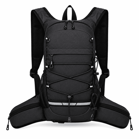 Compact Hiking Backpack with Hydration Sleeve, Helmet Holder, Reflective Accents & Adjustable Waist Strap