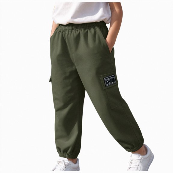 Gibobby Boys Pants Boys Athletic Pants Sweatpants Soft Jogger 3T 4T 5T 6T 7T Pants With Pockets Elastic Waist Drawstring For Kids School Sports Little Boys Winter Pants(6-12 Months,AG)