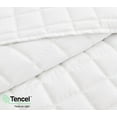thumbnail image 4 of Chezmoi Collection Tencel Modal Blend Quilt Set Queen Size, White, Lightweight Soft Bedspread Detailed Square Stitched Quilt for All Seasons, 3-Piece, 4 of 9