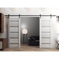 thumbnail image 4 of Sturdy Barn Door 36 x 96 inches | Quadro 4111 Matte Black | Stainless Steel 6.6FT Rail Hangers Heavy Set | Solid Panel Interior Doors, 4 of 6
