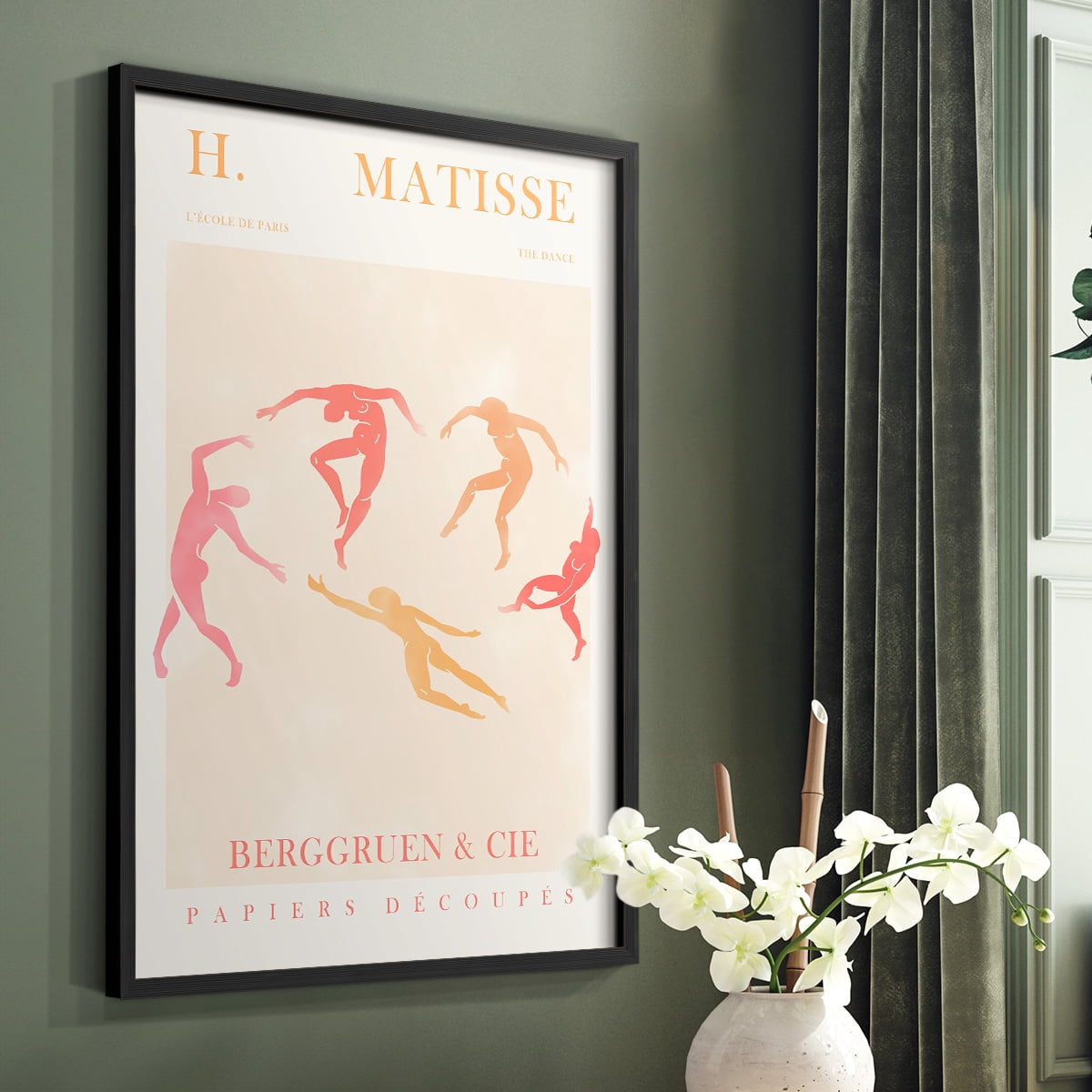 Matisse CDXCI in Black Solid Wood Framed Print No Nail Hanging