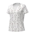 thumbnail image 2 of Naloa Bunny And Bird Print T-Shirts Short Sleeve V Neck Tees for Women Fashion Tops Trendy Lightweight Soft Casual Summer Outfits Clothes, 2 of 5