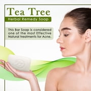 Herboganic Tea Tree Oil Herbal Bar Soap with Essential Oils, Exfoliates Gently, Moisturizes and Hydrates, 5 oz Bar
