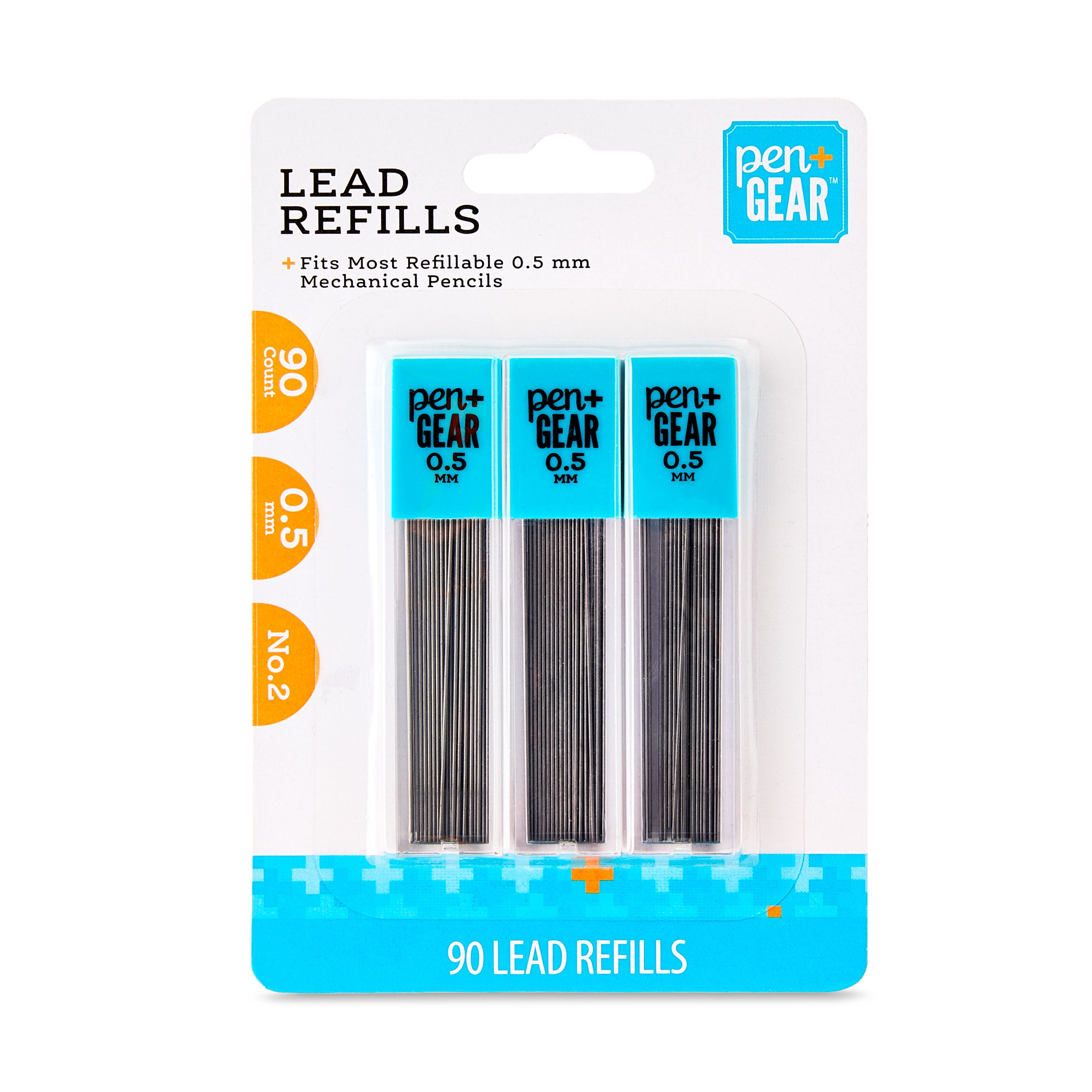 Pen+Gear Mechanical Pencil 2 Lead Refill, 0.5mm, 90 Pack, Black Lead