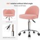 thumbnail image 4 of Silla giratoria de taburete de terciopelo para oficina, sillas de tocador ajustables en altura con respaldo para dormitorio, hogar, maquillaje, cosméticos, diseño (rosa), 4 of 4