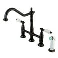 thumbnail image 2 of Kingston Brass KS1278WLL 8" Centerset Kitchen Faucet with Plastic Sprayer, SN, 2 of 2