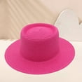 thumbnail image 2 of Dome French Top Hat, Classic Straw Boater Hat for Women, Elegant Wedding Ceremony Hat with Grosgrain Ribbon, Summer Garden Party and Church Hat-Hot Pink, 2 of 5