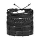 thumbnail image 1 of Pulsera de cuero de 5 piezas, pulsera de moda retro, pulsera ajustable para hombre (negro), 1 of 5