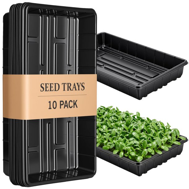 Charolas para cultivo de plantas EXTYQWC, 10 piezas, 17 x 11 cm, plástico negro