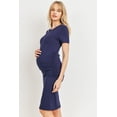 thumbnail image 2 of Solid Short Sleeve T-Shirt Bodycon Maternity Midi Dress, 2 of 3