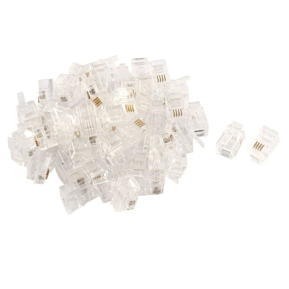 50pcs RJ9 4P4C Modular Plug End Telephone Crimp Phone Jack Adapter Connector