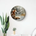 thumbnail image 4 of 14 Inch Wall Clock Battery Operated Silent Clock Decorative for Office, Kitchen, Outdoor, Living Room，Fox and Floral Flowers Cute, 4 of 4