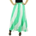thumbnail image 2 of Bimba Womens Long A-Line Maxi Spiral Summer Skirt Cotton With Back Elastic & Side Zip, 2 of 9