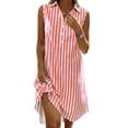 thumbnail image 3 of Sentmoon Athletic Dress for Women Summer Wedding Guest Dress 2026 Striped Print Sleeveless Lapel Regular Fit Formal Evening Dress for Gym and Workout S-XXL, 3 of 10