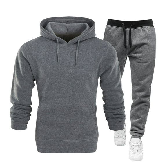 Mens Sweat Suits 2 Piece Set Casual Long Sleeve Hoodie Sweatshirt and Sweatpants with Pockets Workout Athletic Outfits Sets, XL