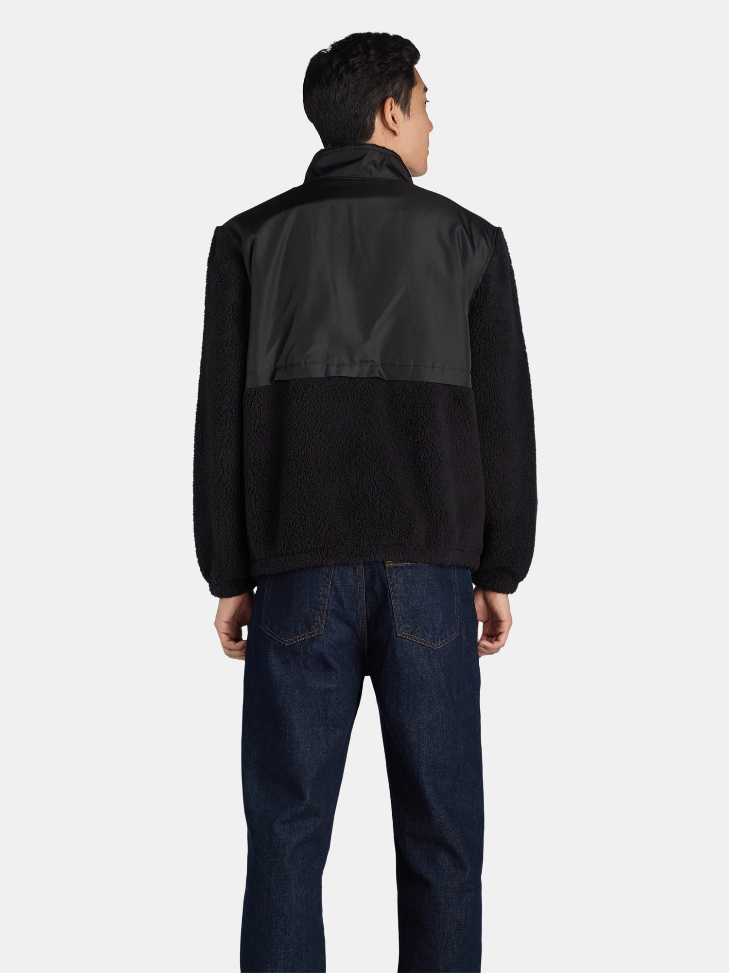 ANDE Men's High Pile Fleece and Nylon Zip Jacket, Sizes S-3X