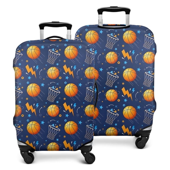 Basketball Theme Pattern Luggage Cover Fashion Suitcase Cover Baggage Covers Fit 25-28 Inch Luggage (Go Travel)