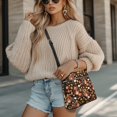 thumbnail image 4 of HELLHERO Multiple Zipper Pockets Shoulder Bag for Travel and Weekend Activities, PU Leather Waterproof Women's Shoulder Crossbody Purse, Thanksgiving Turkey Pattern, 4 of 7