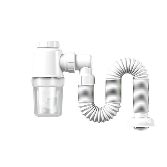 Bathroom Sink Drain Kit,Bathroom Sink Drains with Expandable & Flexible P Trap Bathroom Sink Expansion Pipe, Washbasin Extension Pipe, Down Pipe Trap Pipe