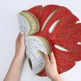 thumbnail image 6 of Joernso Table Mat Nordic Heat-resistant Hollowed-Out Simulation Turtle Back Leaf Placemats for Dining Table, 6 of 8