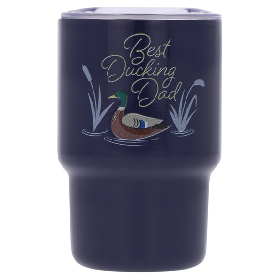 Best Ducking Dad Stainless Steel Mini Tumbler, Navy Blue, 3 oz, Father's Day by Way To Celebrate