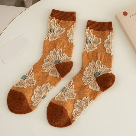 

Qazqa Women Autumn Casual Stockings Retro Floral Fashion Warm Wool Stockings