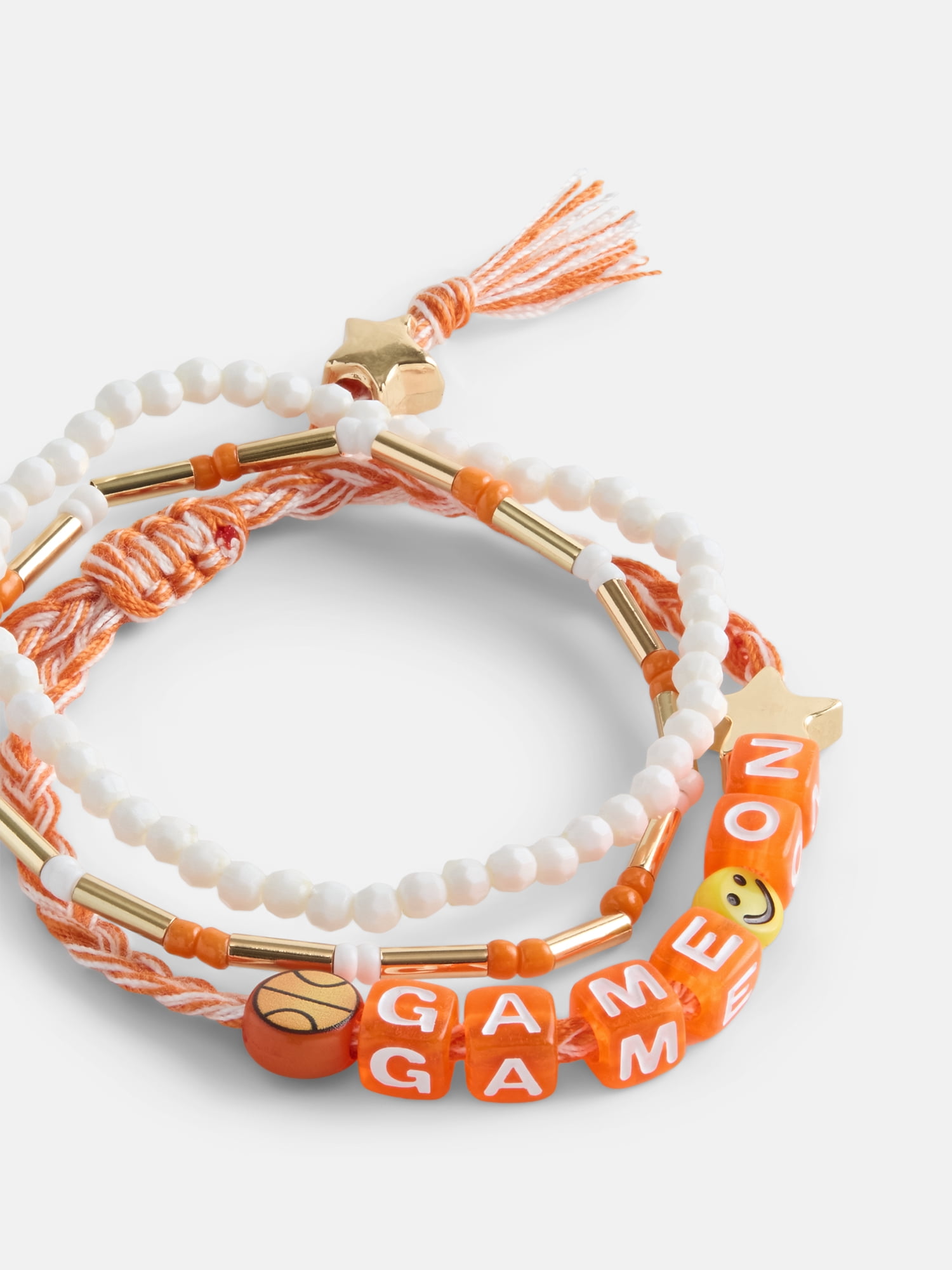 No Boundaries Women's Game Day Beaded Stretch and Slide Bracelet Set, 3 Piece
