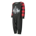 thumbnail image 3 of Family Matching Christmas Pajamas, Elk Letter Print Long-Sleeved O-Neck Tops + Plaid Pattern Trousers, 3 of 9