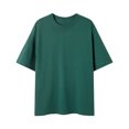 thumbnail image 1 of Camisas de Manga Corta de los Hombres Color Sólido de Ajuste Cuello Redondo Tops Casuales, Verano Y Primavera, Camisas Casuales de los Hombres, 1 of 6